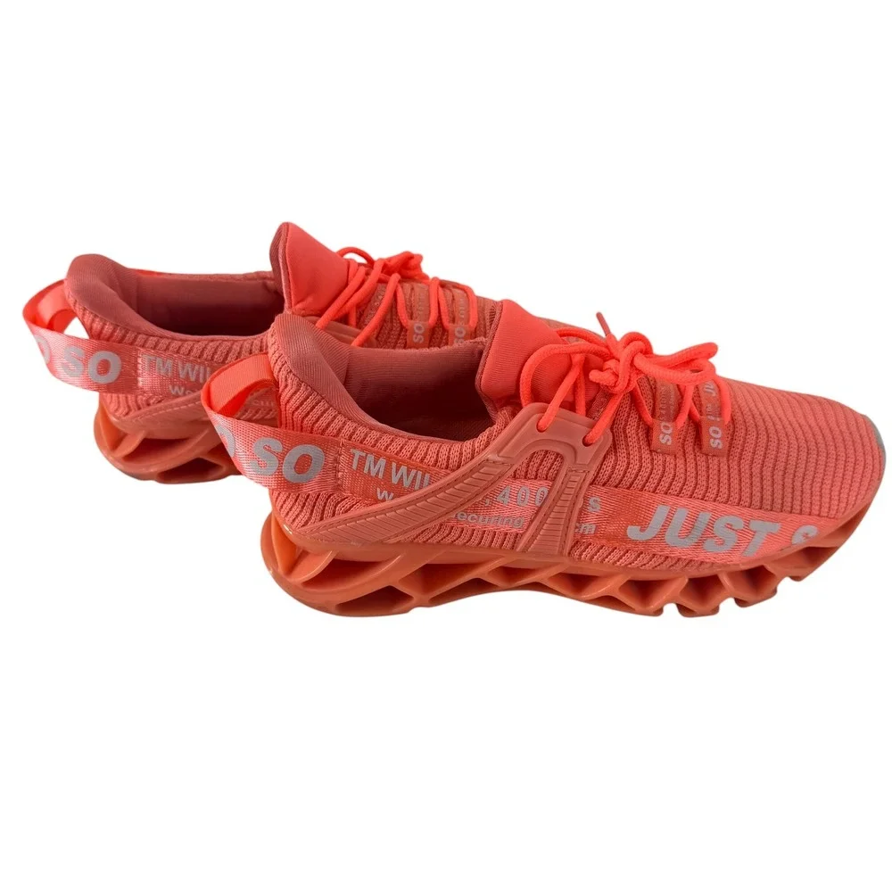 Just So So Womens Orange Blade Sole Walking Running Sneakers Size 39 Non Slip